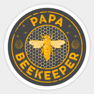 Papa Beekeeper, Bee Whisperer Distressed Retro Style Design Sticker